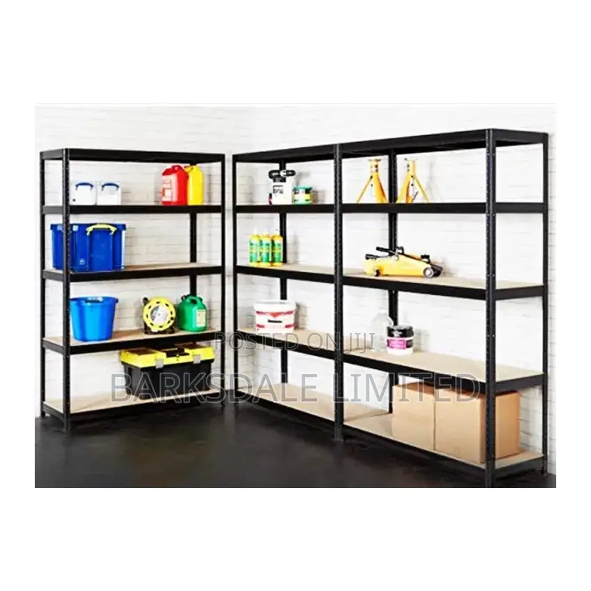 5-Tier Shelves Metal Adjustable Storage 90*40*180cm Black