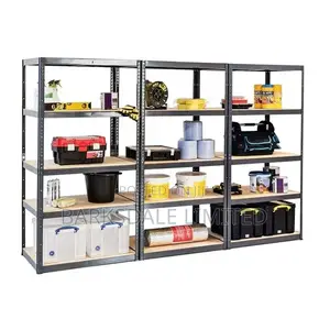 5-Tier Shelves Metal Adjustable Storage 90*40*180cm Black