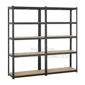 5-Tier Shelves Metal Adjustable Storage 90*40*180cm Black