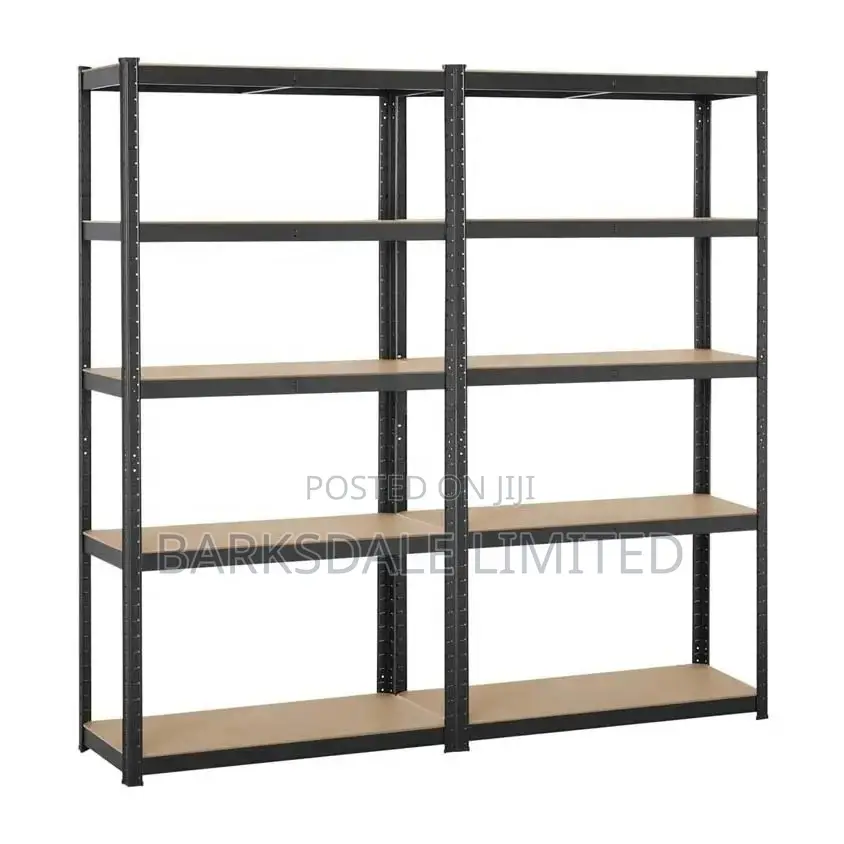 5-Tier Shelves Metal Adjustable Storage 90*40*180cm Black