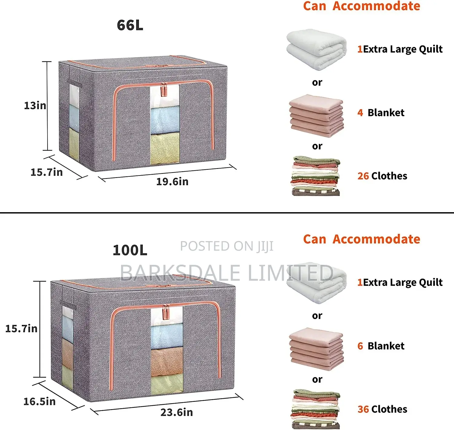 Clothes Storage Bag Organizer Foldable Box Fabric Stackable