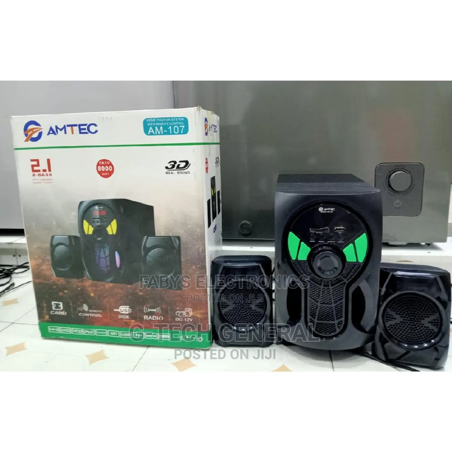 Amtec AM-107 Subwoofer Amtecsystem 2.1CH 8000wts BT/FM