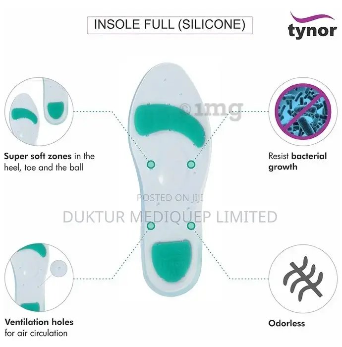 Tynor K-01 Insole Full Silicon (Pair) XL, L, M, S
