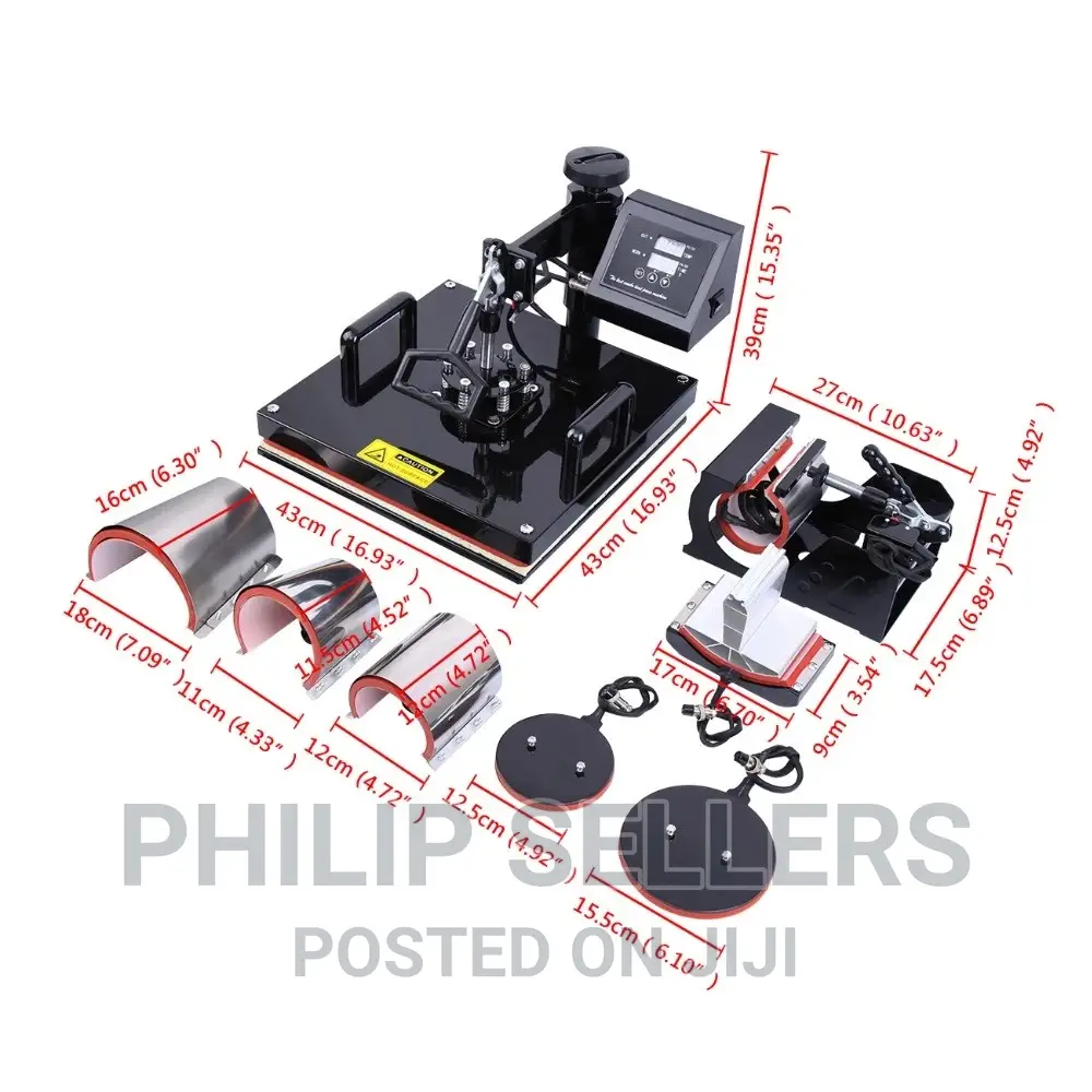 8in1 T-Shirt Printing Machine Heat Press Machine 12"X15" Shi