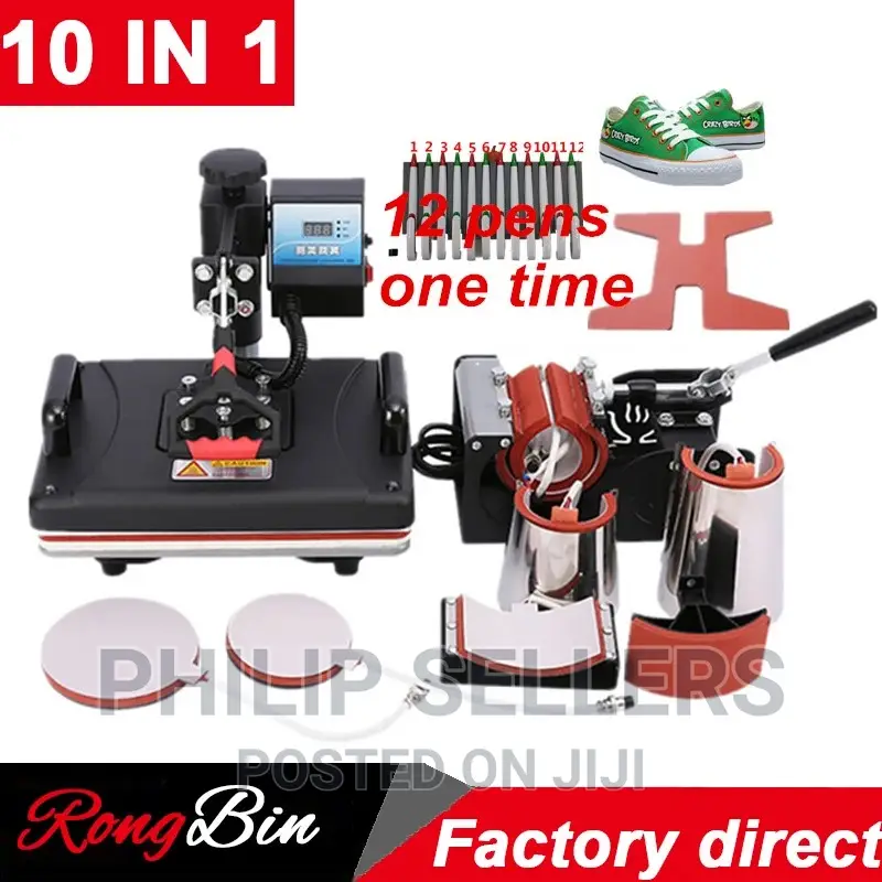 Double Display 10 in 1 Combo Heat Press Machine Sublimation