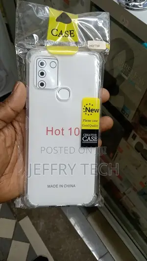 Infinix Hot 10 Transparent Silicone Back Cover TPU Bumper Ca