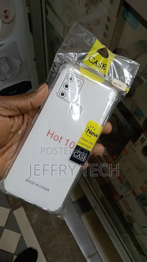 Infinix Hot 10 Transparent Silicone Back Cover TPU Bumper Ca