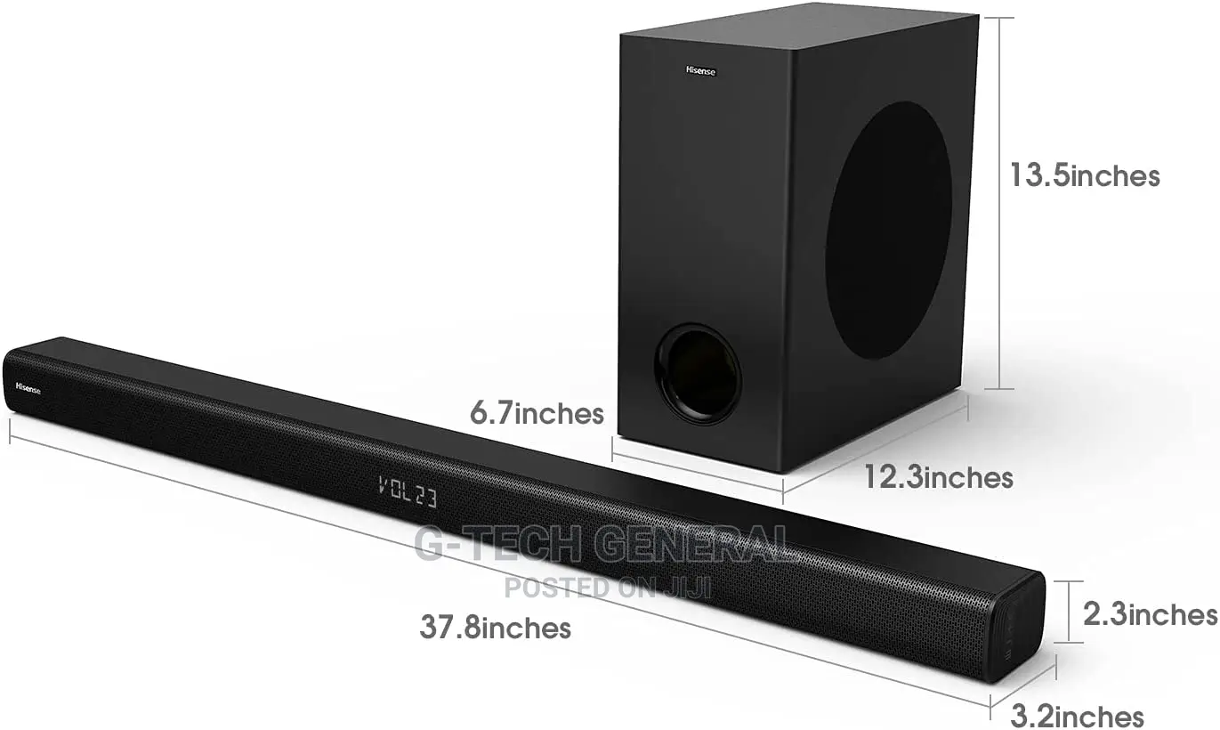 Hisense 200w Wireless Soundbar, 2.1ch, Thumping Bass-hs218