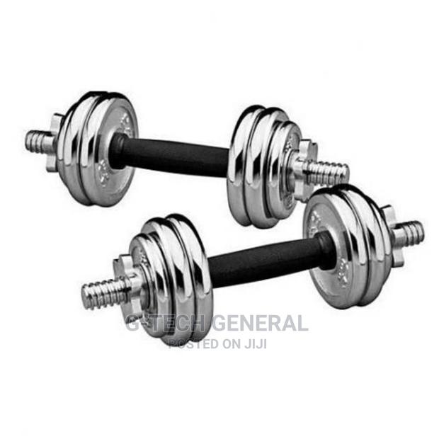 Generic 20kg 10x10 Pair Chrome Adjustable Dumbbell Set - main view