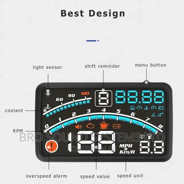 Car Speed Digital Meter Head Up Display via Obd - thumbnail 4