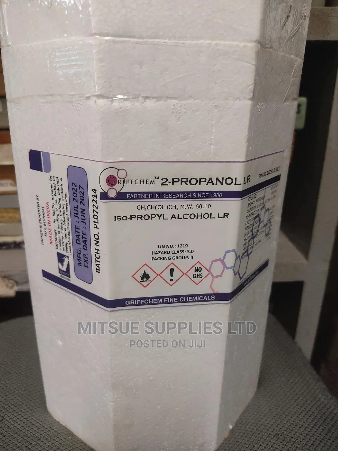 2- Propanol 2.5L ( Iso-Propyl Alcohol) LR