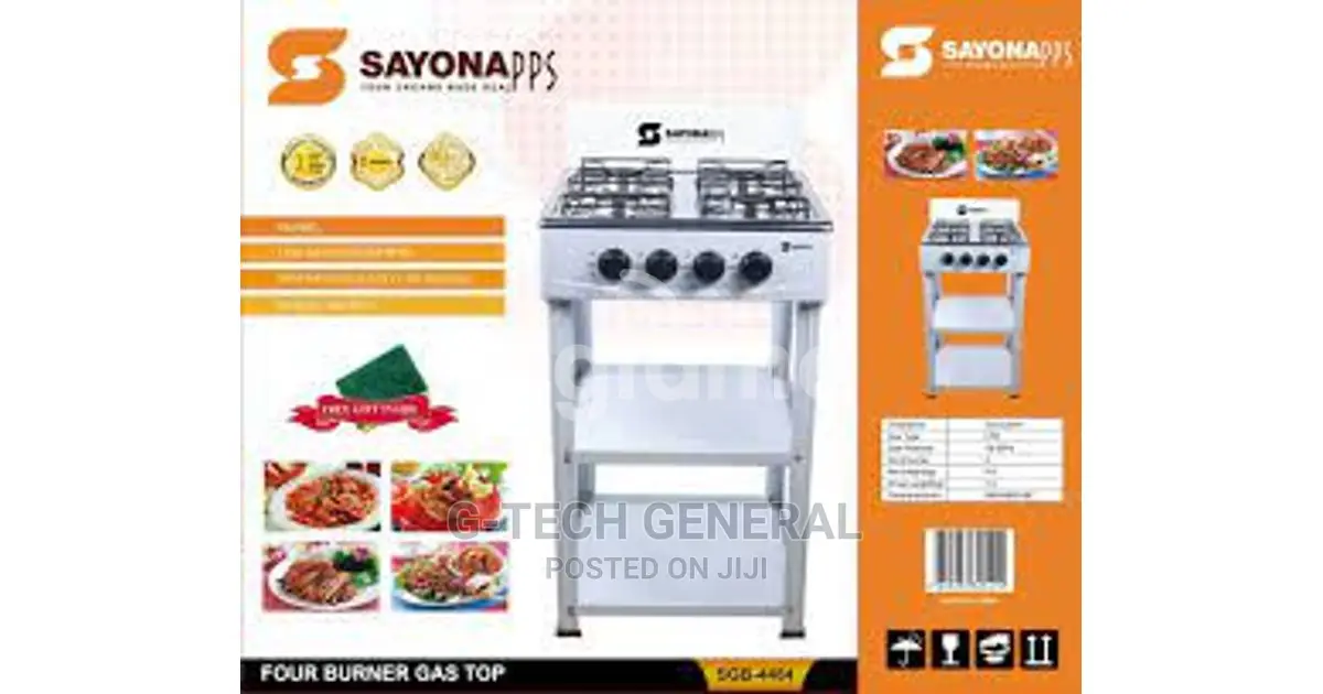 Sayona 4 Burner Gas Table Top With Stand