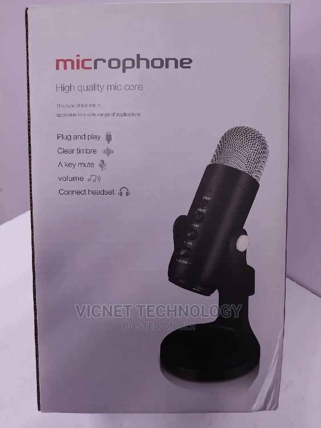 PRO Desktop Podcast Live Microphone With Vol, Mute and Echo
