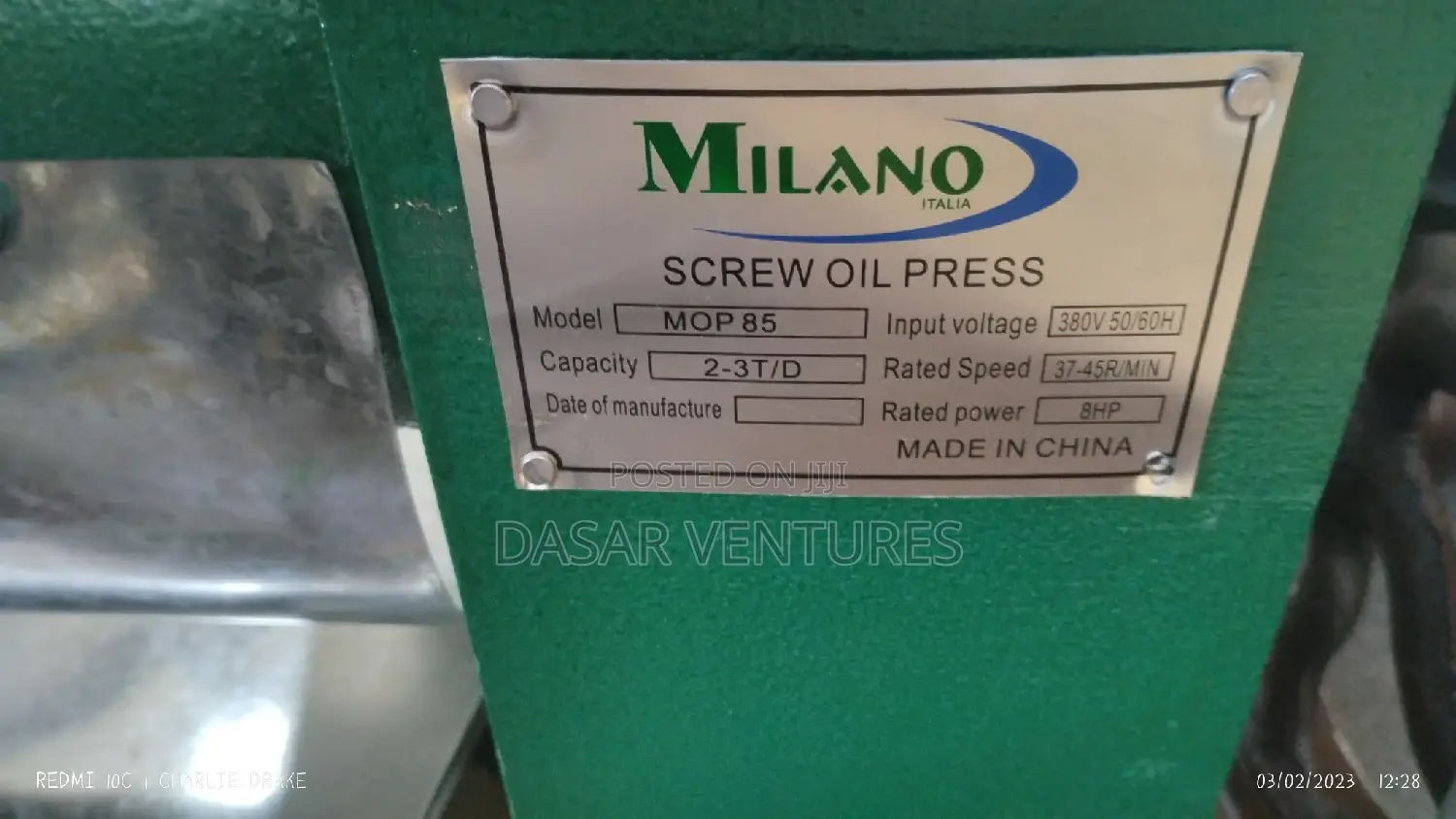 Screw Oil Press MOP 85