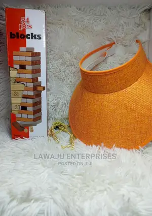 Jenga Game + Summer Hat Outdoor Women's Gift Set