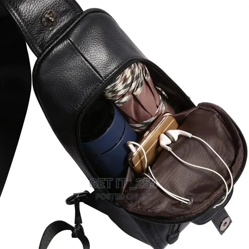 *3 In 1 Men Business Chest Bag Set "Bag + Belt + Walle