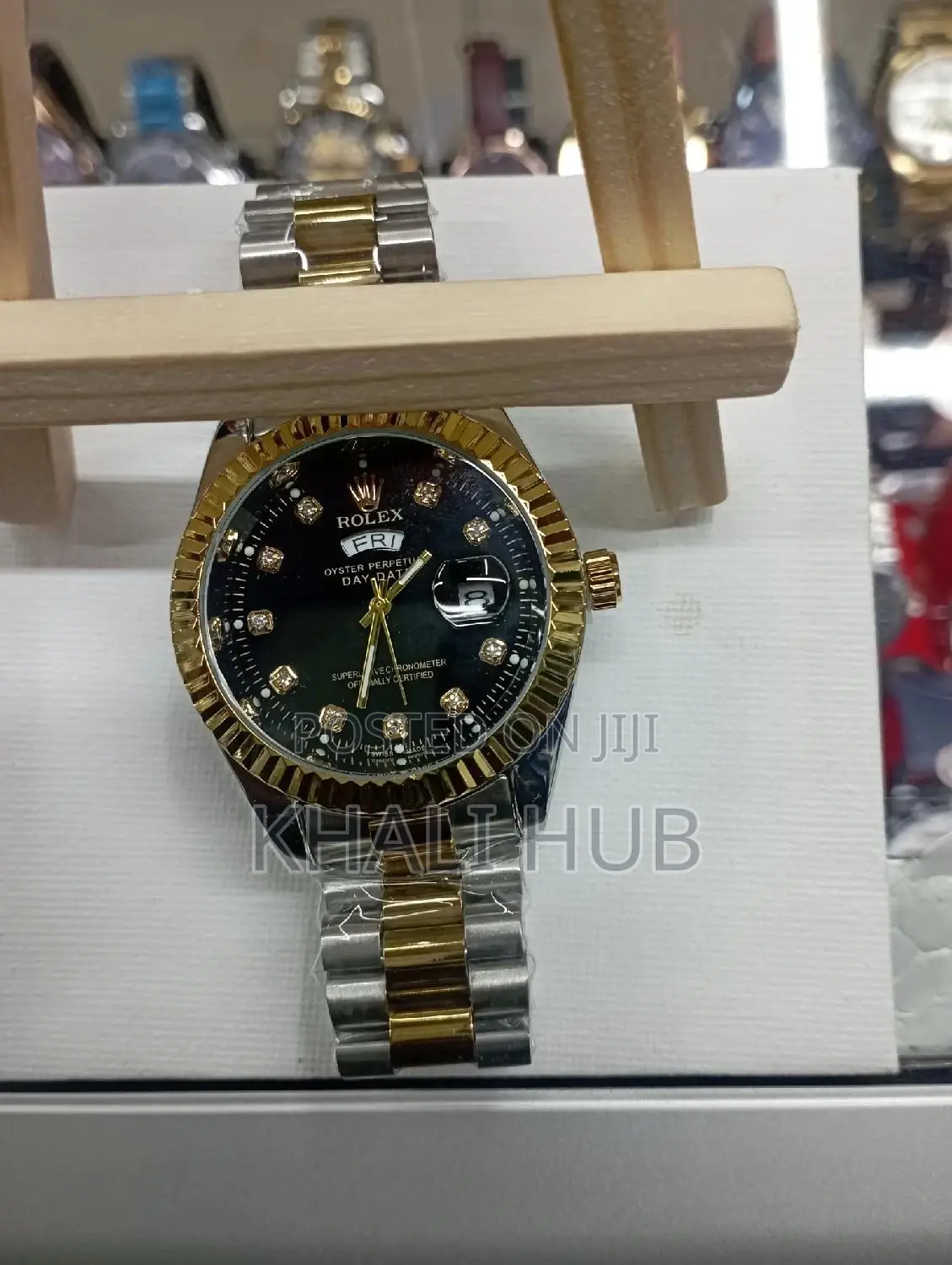 Rolex Watch Rolex Gold Stripe and Black Inside Rolex Watch.
