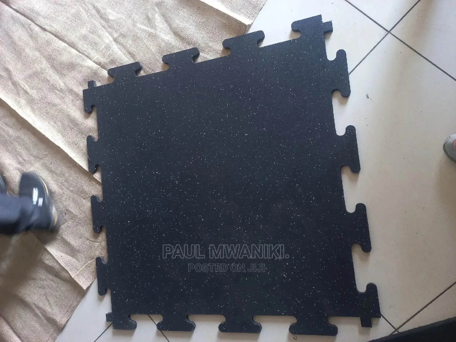 EPDM Rubber Tiles 15mm Black With 15% White Specks