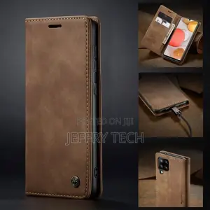 Leather Bumper Case for Samsung A12 Magnetic Flip Luxury Mul