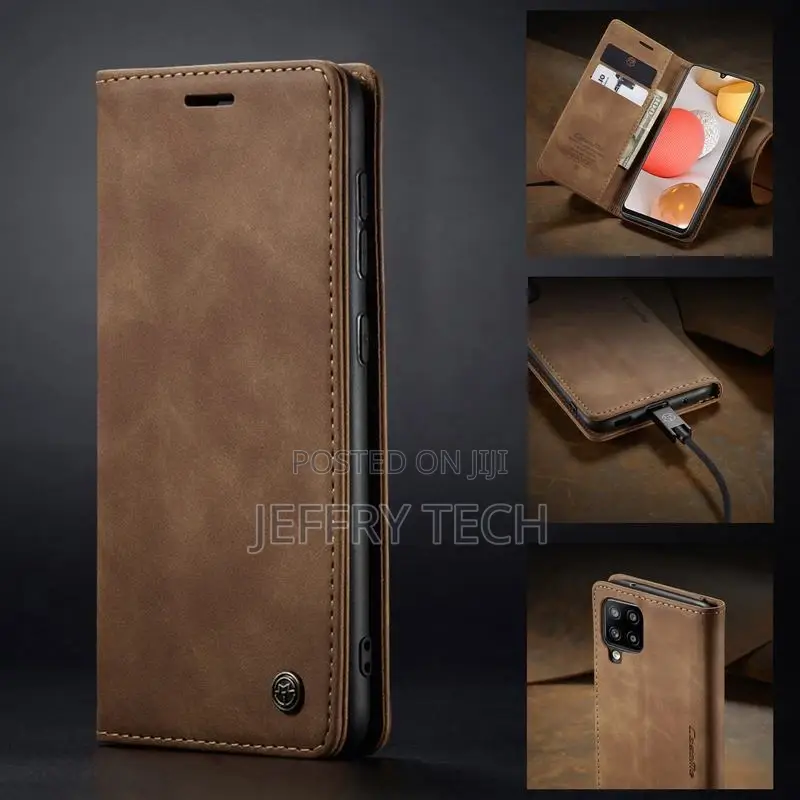 Leather Bumper Case for Samsung A12 Magnetic Flip Luxury Mul