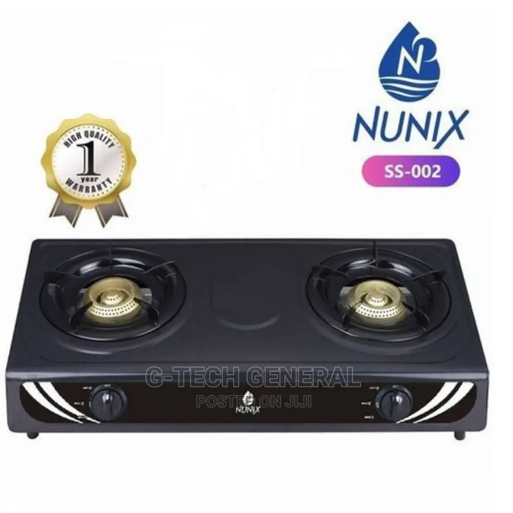 Nunix Stainless Steel Table Top Double Burner Gas Stove