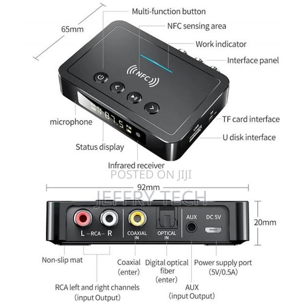 M6 NFC Bluetooth 5.0 Receiver Transmitter FM 3 in 1 Adap - thumbnail 5