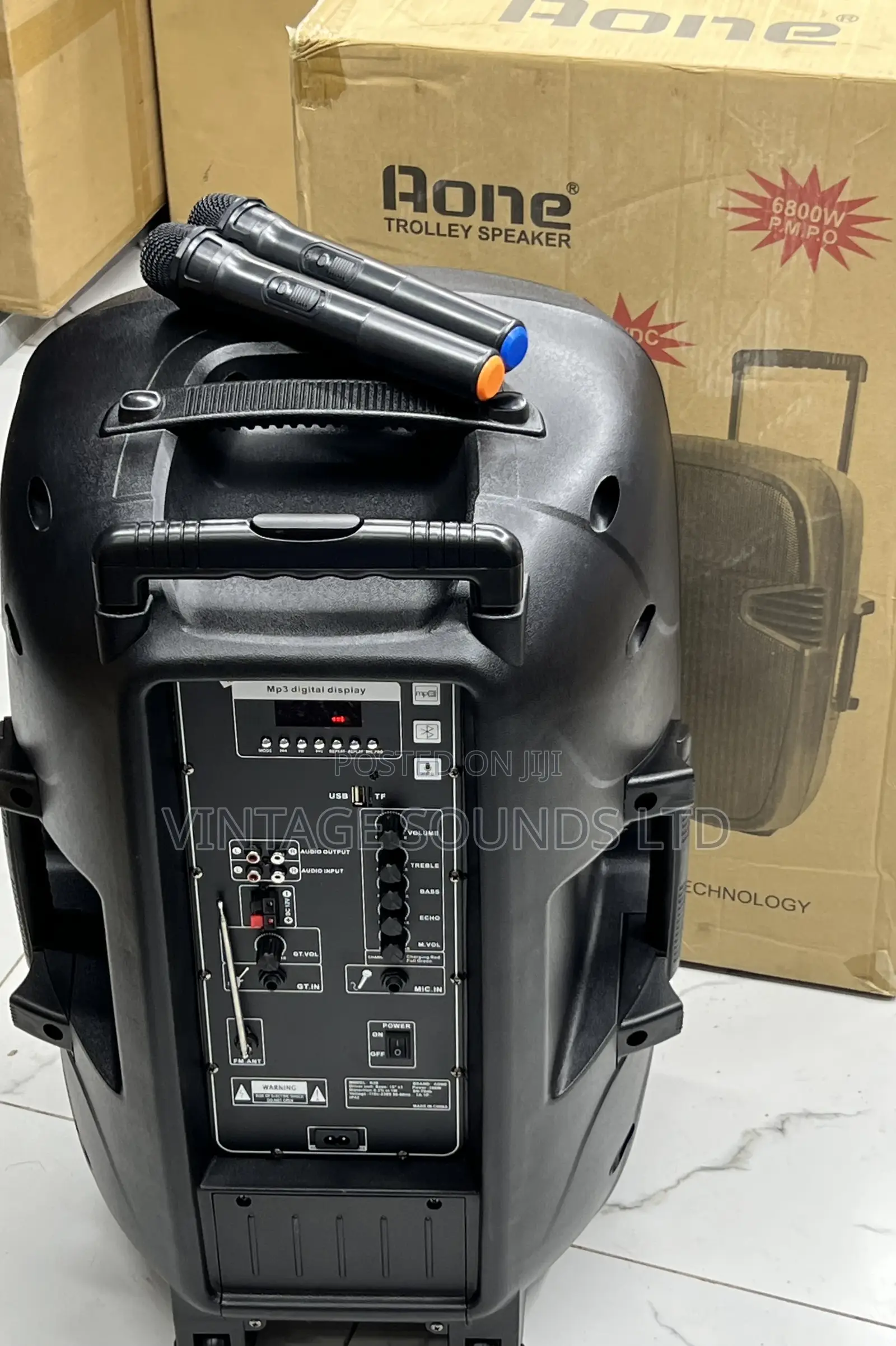 Aone 15 Inch Rechargeable Portable Amplified Powered Speaker