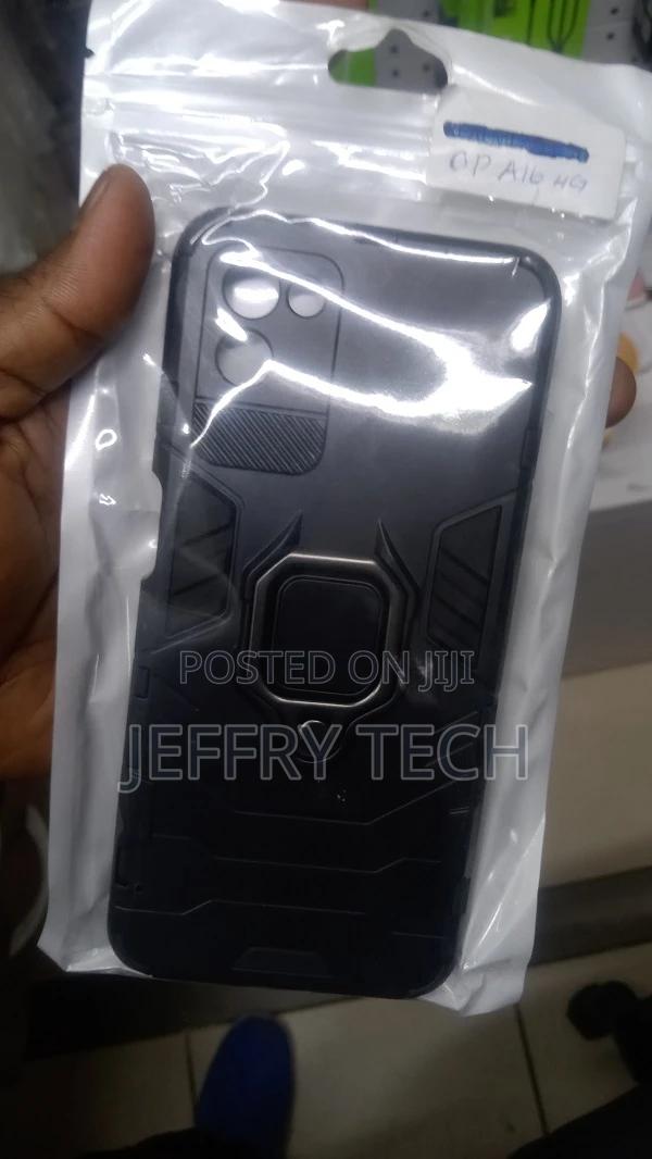 Oppo A16 Tough Armor Bumper Back Case Cover | Ring Holder 