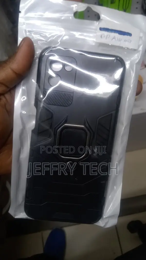 Oppo A16 Tough Armor Bumper Back Case Cover | Ring Holder 