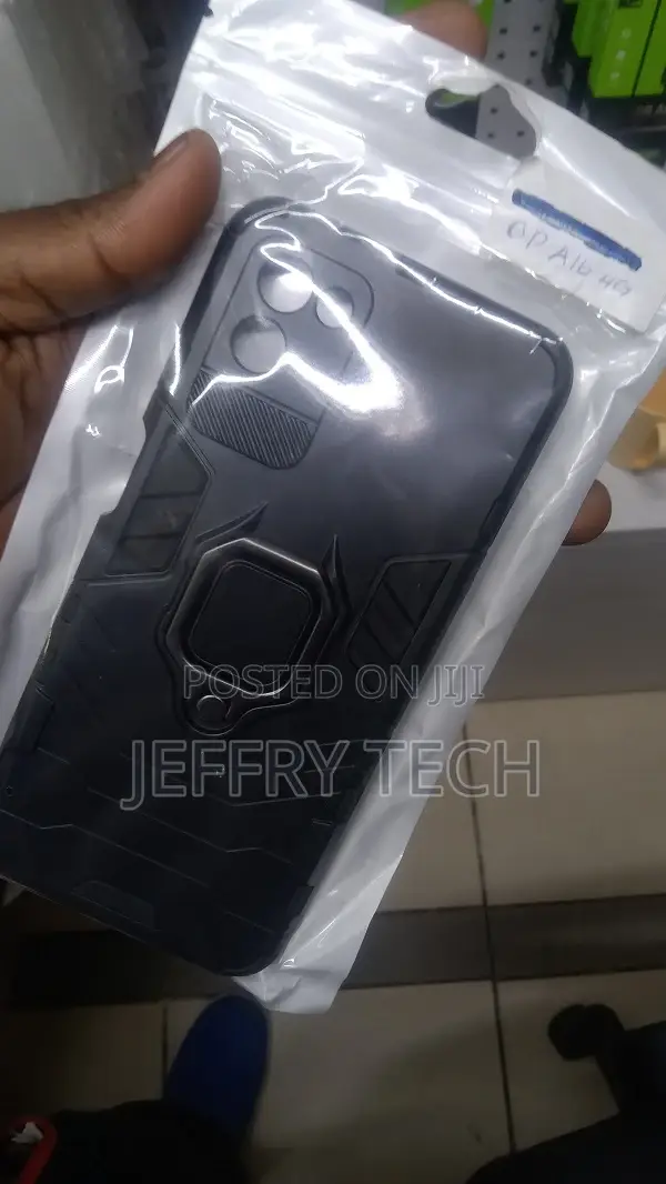 Oppo A16 Tough Armor Bumper Back Case Cover | Ring Holder 
