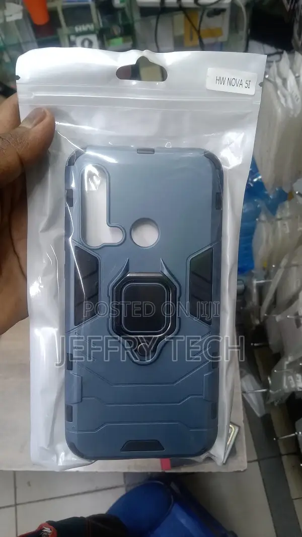 Huawei Nova 5T Ironman Ring Stand PC TPU Armor Phone Case Ca
