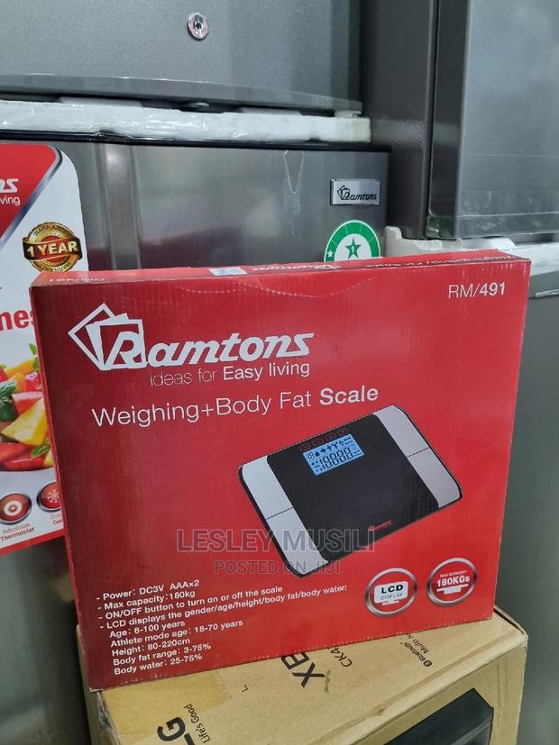 Ramtons RM/491 - Bathroom Scale With Body Fat - Black - thumbnail 3