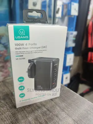 USAMS 100W 4 Ports GAN Fast Charger (UK)