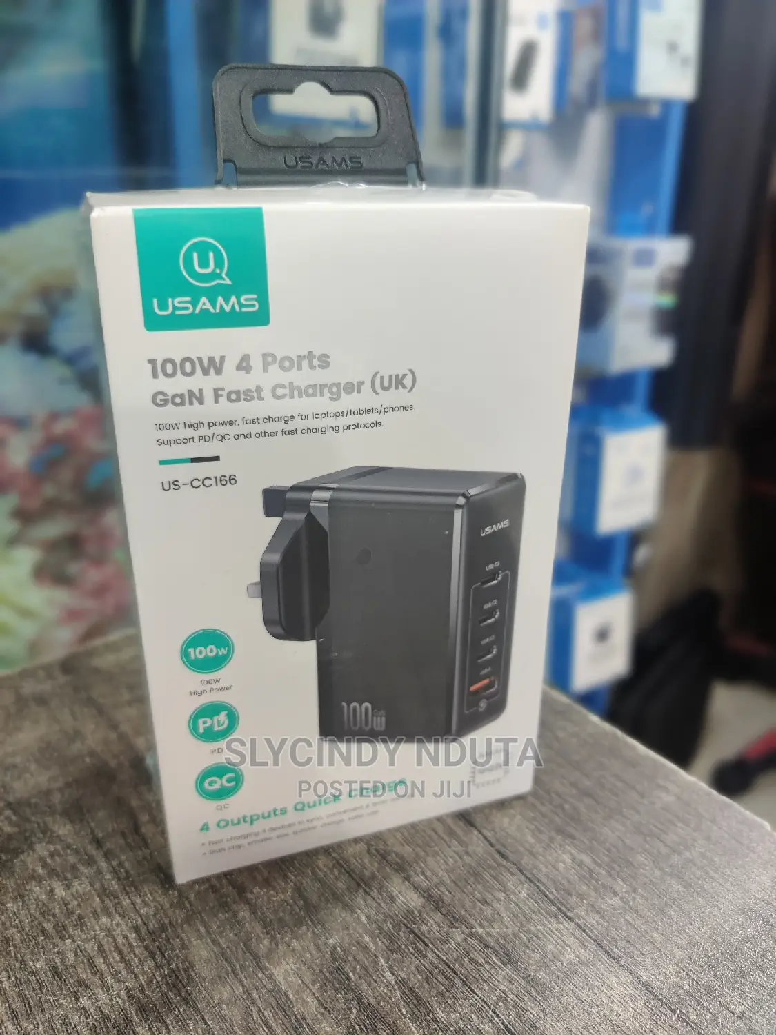 USAMS 100W 4 Ports GAN Fast Charger (UK)