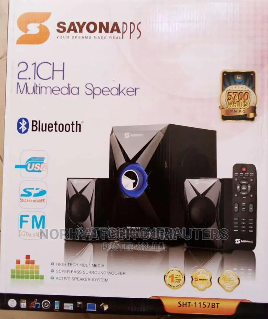 Sayona Sht-1157bt Sub Woofer Usb/Fm/Bt/Aux-5700 Watts.