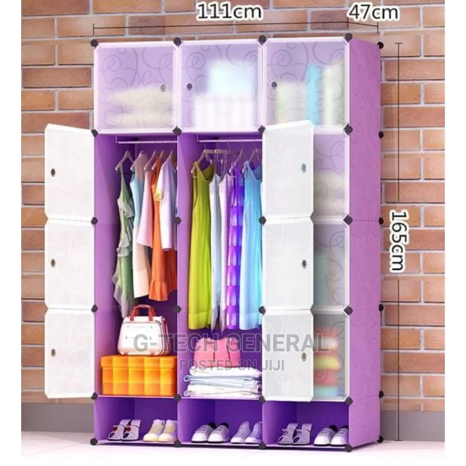 Tc 3 Columns Heavy Portable Plastic Wardrobes
