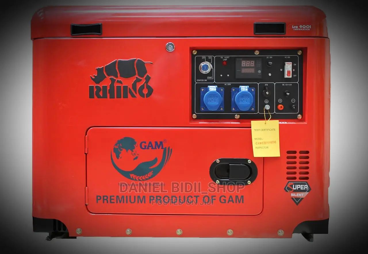 Rhino Silent Generator*
 9kva With ATS