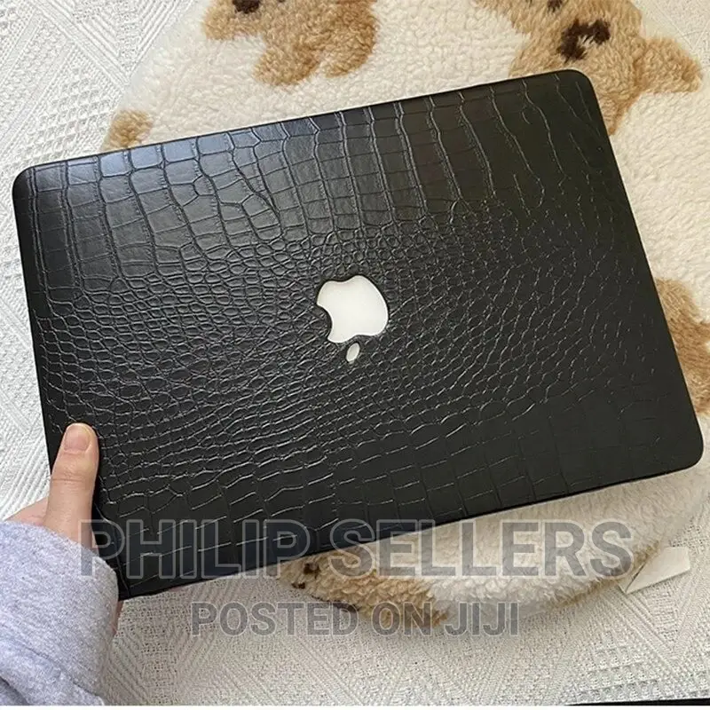 Black Crocodile Faux Leather Macbook Case