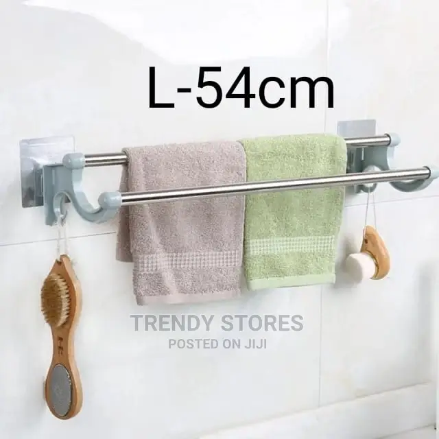 54cm Self Adhesive Double Pole Towel Holder