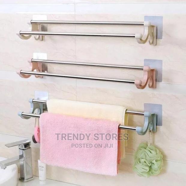 54cm Self Adhesive Double Pole Towel Holder - main view