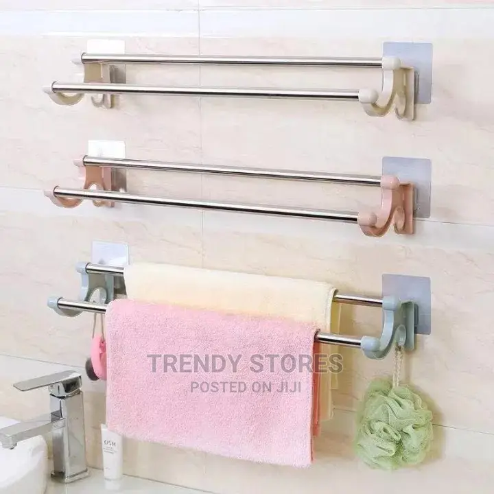 54cm Self Adhesive Double Pole Towel Holder