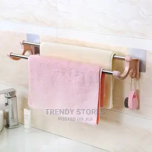 54cm Self Adhesive Double Pole Towel Holder