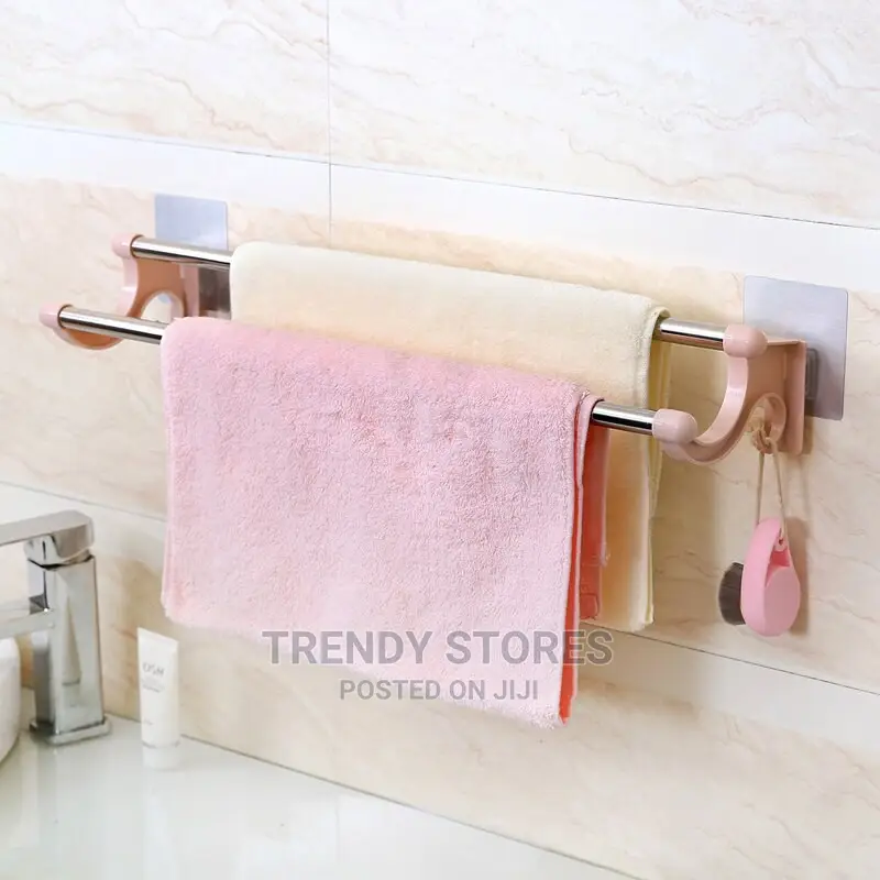 54cm Self Adhesive Double Pole Towel Holder
