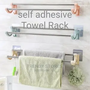 54cm Self Adhesive Double Pole Towel Holder