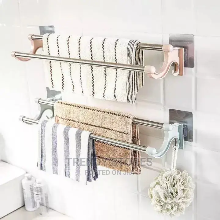 54cm Self Adhesive Double Pole Towel Holder