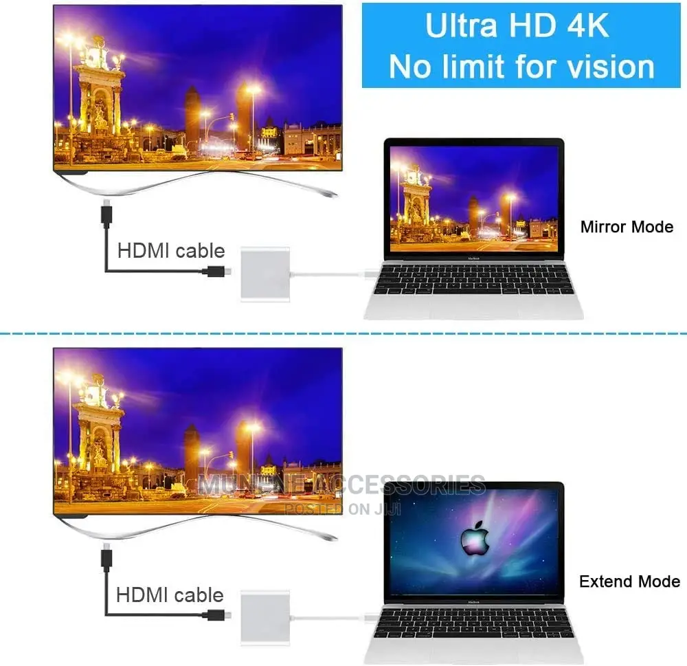 USB C to HDMI Adapter,3-in-1 Type-C Hub Pd Charging Port