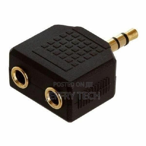 1 Male to 2 Female Gold Plated 3.5mm Y Audio Splitter Headph