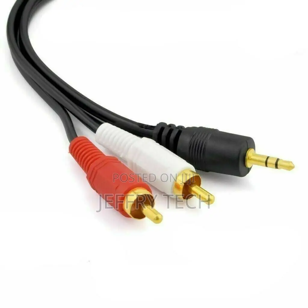 Aux Audio 3.5mm Stereo Male to 2 RCA Y CABLE FOR IPOD MP3