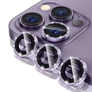 iPhone 14 13 Pro Max 11 12 Glitter Bling Lens Tempered Glas