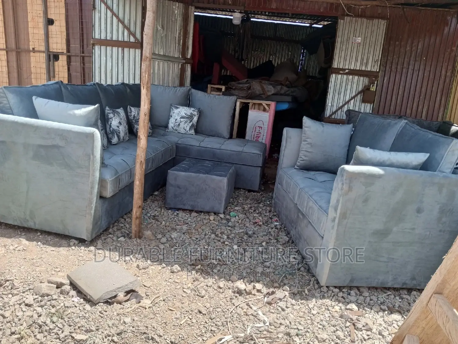 L Shape 7 Seater Grey